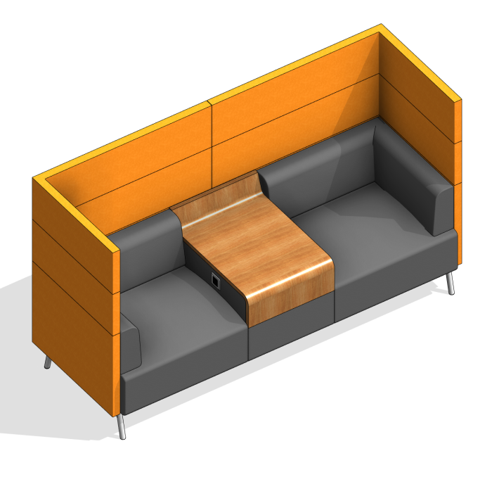 Tryst Console in Orange by Connection - BIM interior objects brought to you by BIMBox