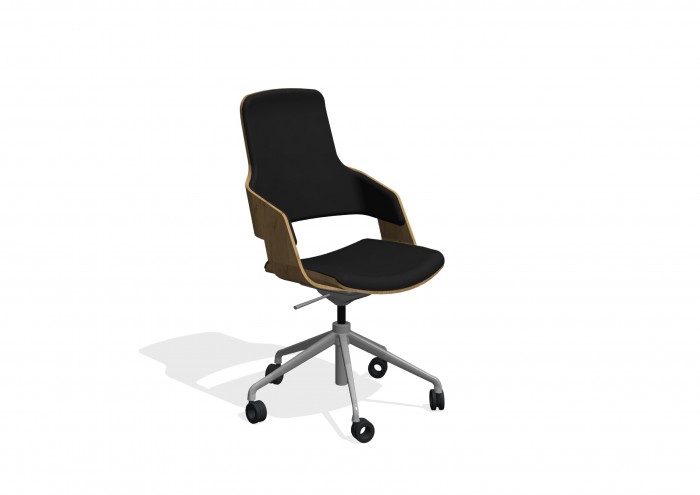 Connection_Seating_Assemble_Medium_BlackSeatOakBackGreyBase_BIMBox